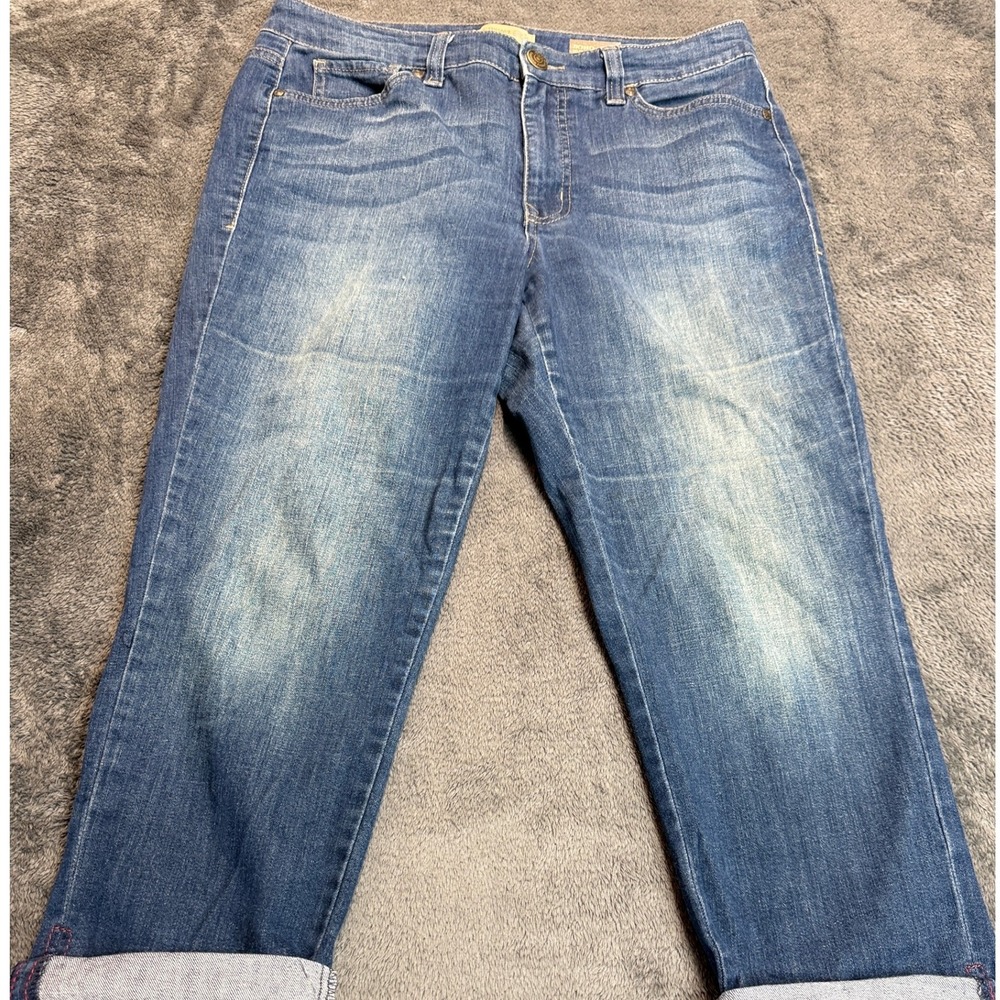 Vintagve Jordan BOHO Crop Blue Denim Jeans‎ Women Size 10 Wash Cuffed Hem Casual